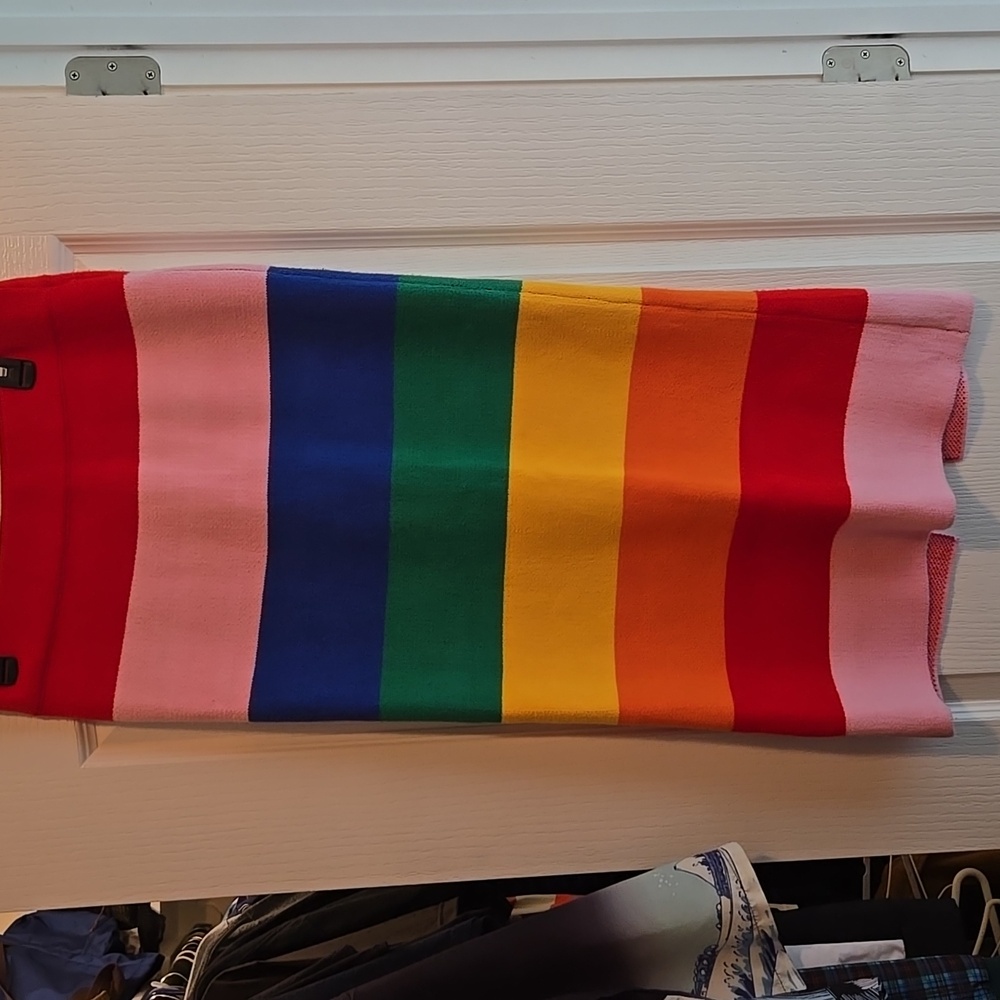 Dressed In LALA Dancing Queen Rainbow Midi Skirt And Oversized Knit Set
